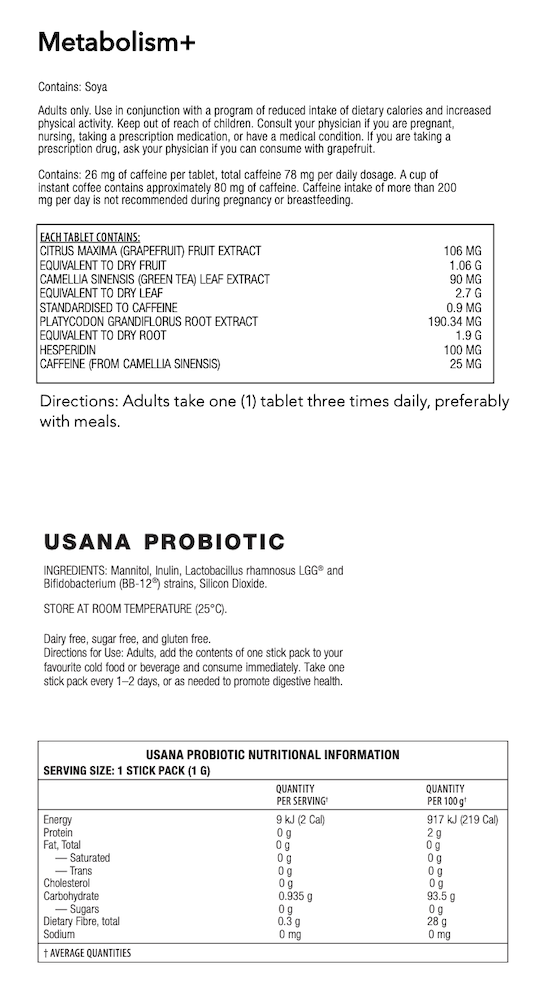 anz reset usana supplement facts 2