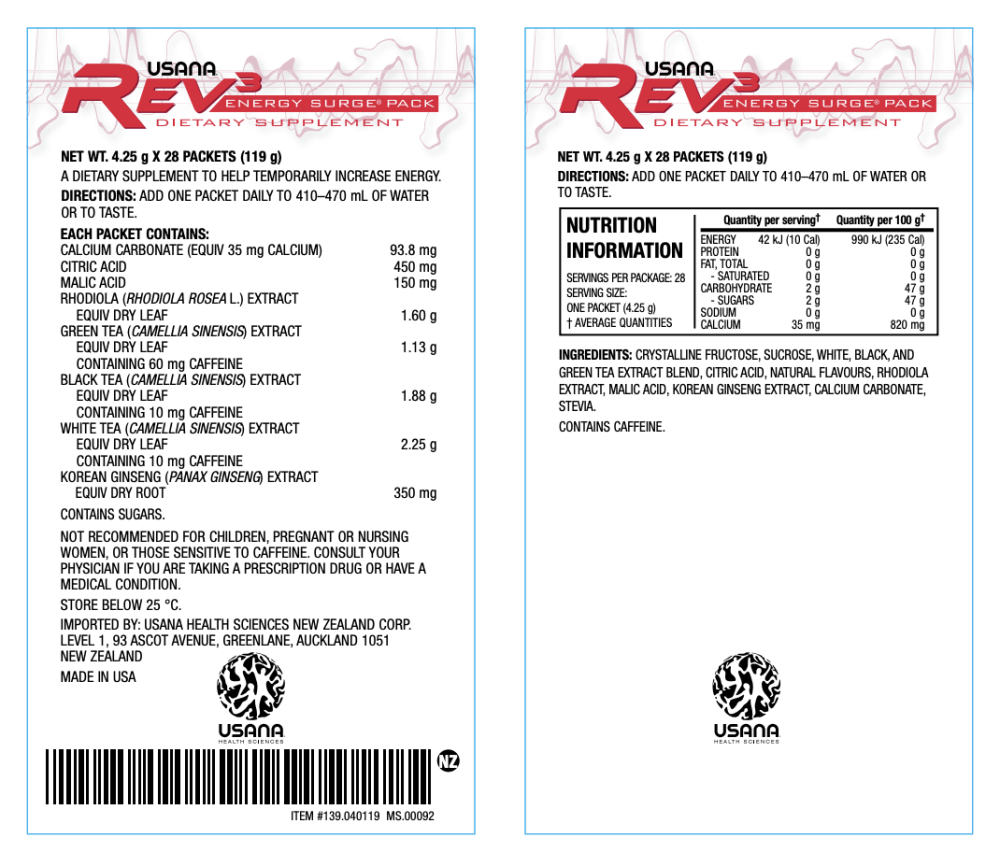 anz usana rev3 surge packs supplement facts