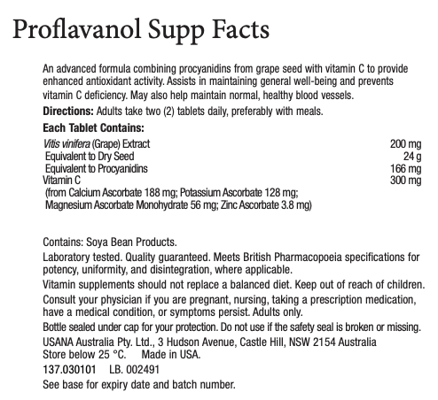 ANZ Proflavanol C200 Supplement Facts