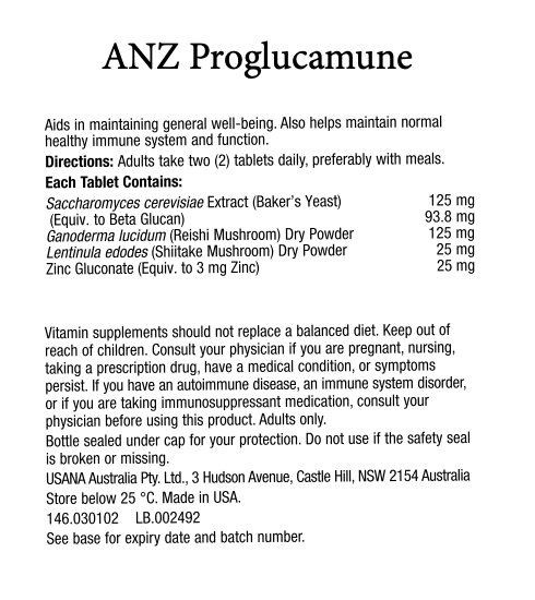 ANZ Proglucamune Supplement Facts