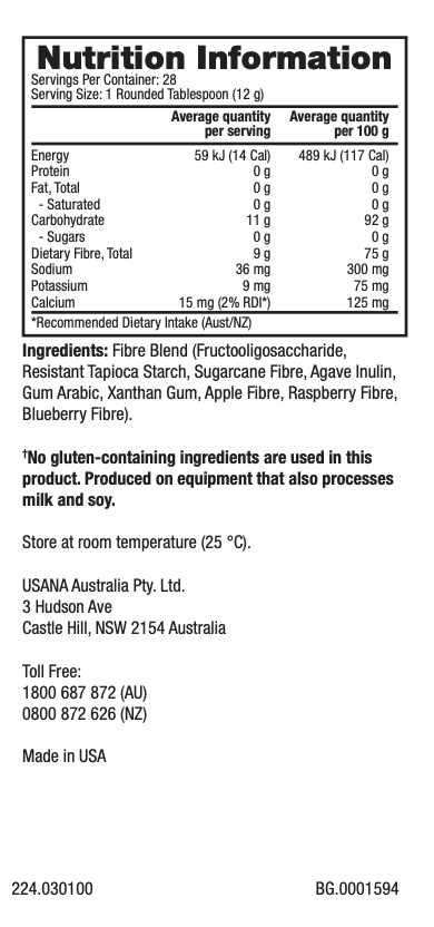 ANZ USANA Detox Tea Supplement Facts