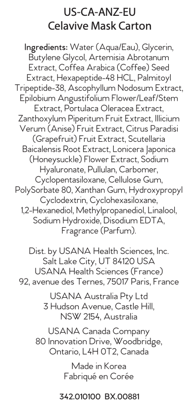 Australia USANA Celavive Mask Carton facts
